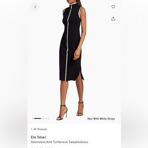 Givenchy Black Sleeveless Midi Dress with White Center Stripe